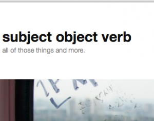 subject, object, verb